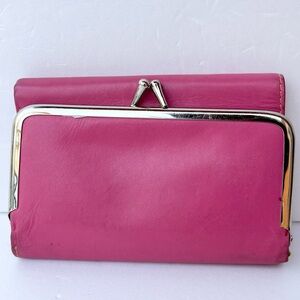 Pink Leather Kisslock Wallet